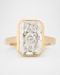Lab Grown Diamond 14K Yellow Gold Radiant Cut Solitaire Ring, 4.00tcw