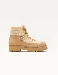 Odaje Ex. M.moustache - Bottines fourrées à lacets en suède - Taille 41 - Beige