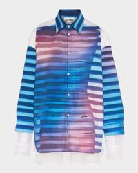Air-Print Layered Button-Down Shirt