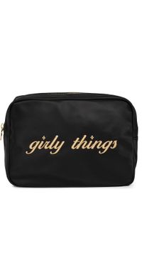 Stoney Clover Lane Girly Things Embroidered Large Pouch Noir One Size