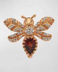Diamond and Garnet Bee Earring, Single