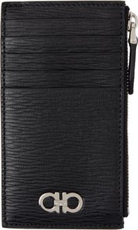 Ferragamo Black Gancini Credit Card Holder