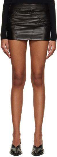 BOYAROVSKAYA Minijupe PastaLTH noire en cuir