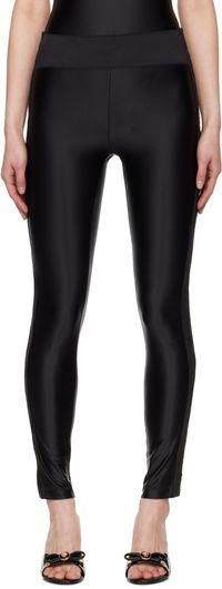 Versace Jeans Couture Legging noir à garnitures à logos