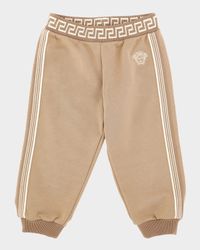 Boy's Embroidered Greca-Print Fleece Sweatpants, Size 12M-5