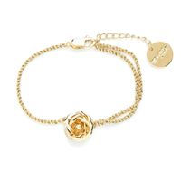 Monsieur Simone - Bracelet fleur doré à l'or fin - Taille Unique - Doré