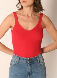 Kookai - Débardeur côtelé moulant - Taille 3 - Rouge