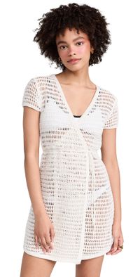 STAUD Spritz Dress Ivory XL