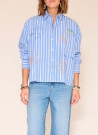 Mkt - Chemise oversize en coton - Taille 42 - Bleu