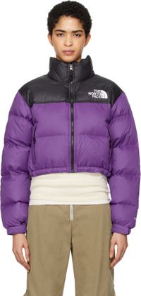 The North Face Purple & Black Nuptse Short Down Jacket