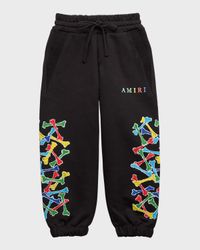 Kid's Amiri Bones Scribble Sweatpants, Size 4-12