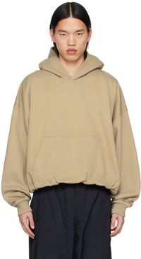 WOOYOUNGMI Pull à capuche surdimensionné beige à cordon coulissant