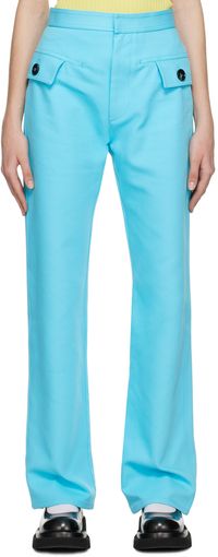 Bottega Veneta Blue Zip-Fly Trousers