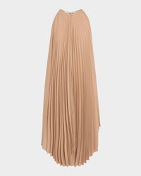 Pleated Halter Midi Dress