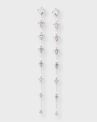 18K White Gold 16 Round GH/SI Diamond Drop Earrings, 2.5"L, 1.69tcw