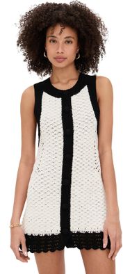 Ramy Brook Chelsea Dress Ivory/Black Colorblock XXL