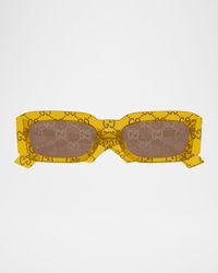 Men's GG1426SM GG Acetate Rectangle Sunglasses