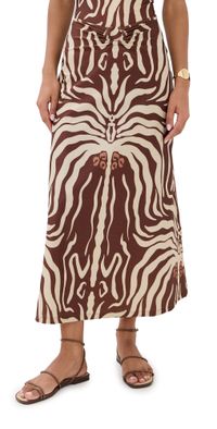 Johanna Ortiz Shimmering Mocca Keel Midi Skirt Dark Mocca/Ecru 6