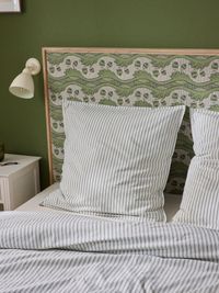Cyrillus - Taie d'oreiller percale de coton lavée coutil - Taille 80x80 cm - Vert