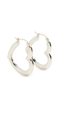 Ariel Gordon Jewelry Heart Helium Hoops Sterling Silver One Size