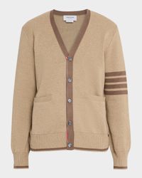 Men's Cotton 4-Bar Stripe Sleeve Cardigan