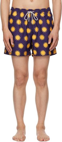 OAS Maillot de bain Sunday Sun bleu marine et jaune