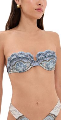 Zimmermann Wanderlust Scallop Balconette Tapestry Blue Multi 0 C/D