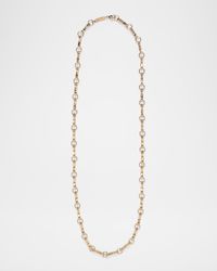 18K Yellow Gold Large Motif Double-Link Chain Necklace, 18"L