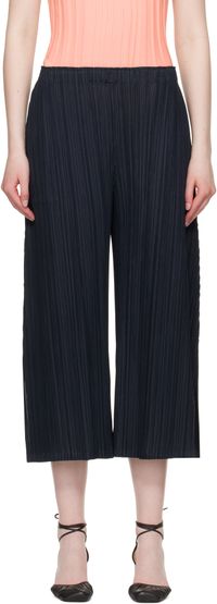 PLEATS PLEASE ISSEY MIYAKE Navy Mellow Pleats Trousers