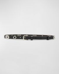 Odena Leather Skinny Belt