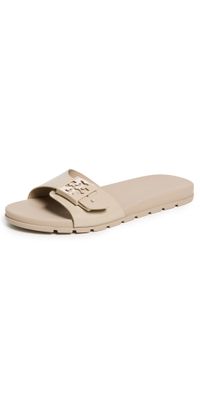 Tory Burch Mellow Buckle Slides Stone Grey 6