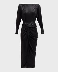 Oceanna Metallic Twist-Front Dress