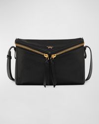 Zip Leather Shoulder Bag