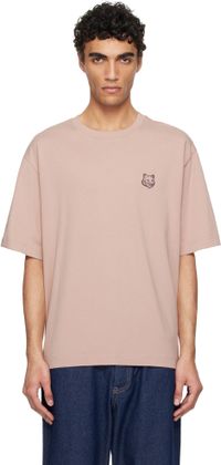 Maison Kitsuné Pink Bold Fox Head Patch Oversize T-shirt