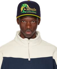 Rhude Navy & Yellow Azur Coast Cap