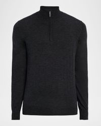 Men's Cashmere and Silk Quarter-Zip Sweater