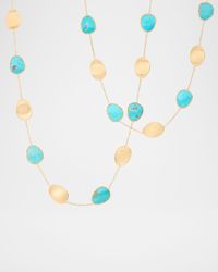 18K Lunaria Necklace with Turquoise, 36"L