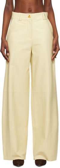 Aeron Pantalon Bouquet beige en cuir