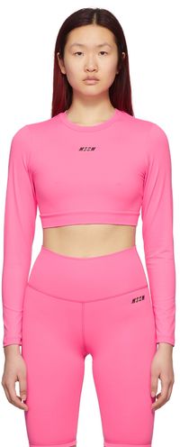 MSGM Pink Micro Logo Sport Top