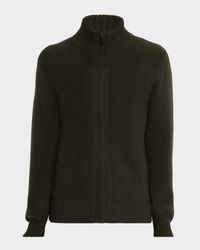 Men's Cashmere Knit Full-Zip Sweater
