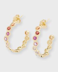 18K Starlet Huggie Earrings with Rainbow Sapphires