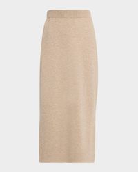 Cashmere Double Knit Maxi Pull-On Skirt