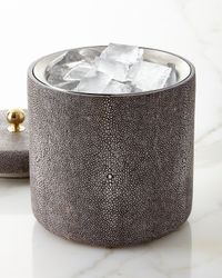 Faux Shagreen Ice Bucket, Chocolate