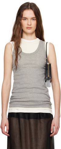 Jil Sander Gray & Off-White '3 Layers' Tank Top Set