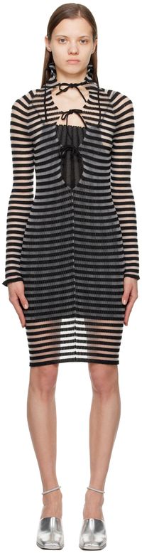 A. ROEGE HOVE Black & White Ivy Midi Dress