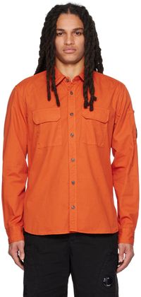 C.P. Company Orange Garment-Dyed Shirt