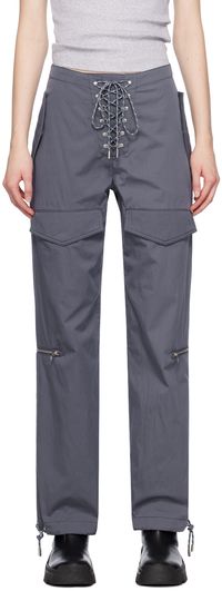 Dion Lee Pantalon de randonnée gris à poches