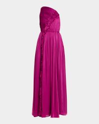 Aisha Asymmetric Silk Chiffon Gown