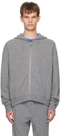 Solid Homme Gray Zip-Up Hoodie