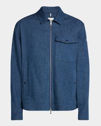 Men's Zip-Front Denim Overshirt